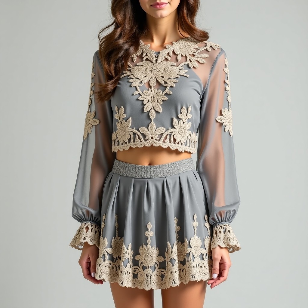 Imperial Botanical Bloom Embroidered Boutique Set