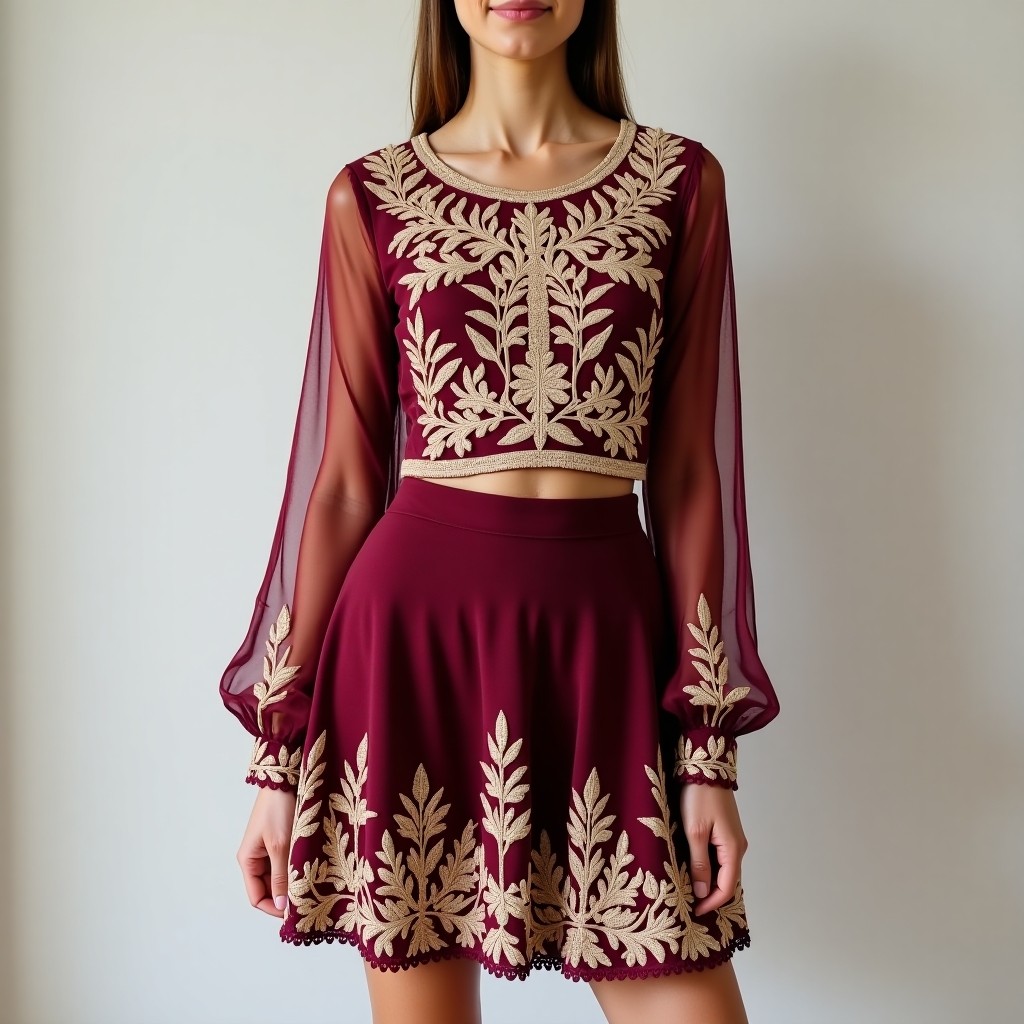 Designer Elegant Heritage Floral Luxury Outfit