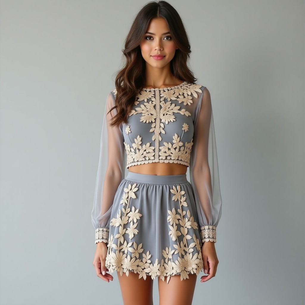 Royal Emerald Garden Embroidered Women's Luxury Co-Ord Set