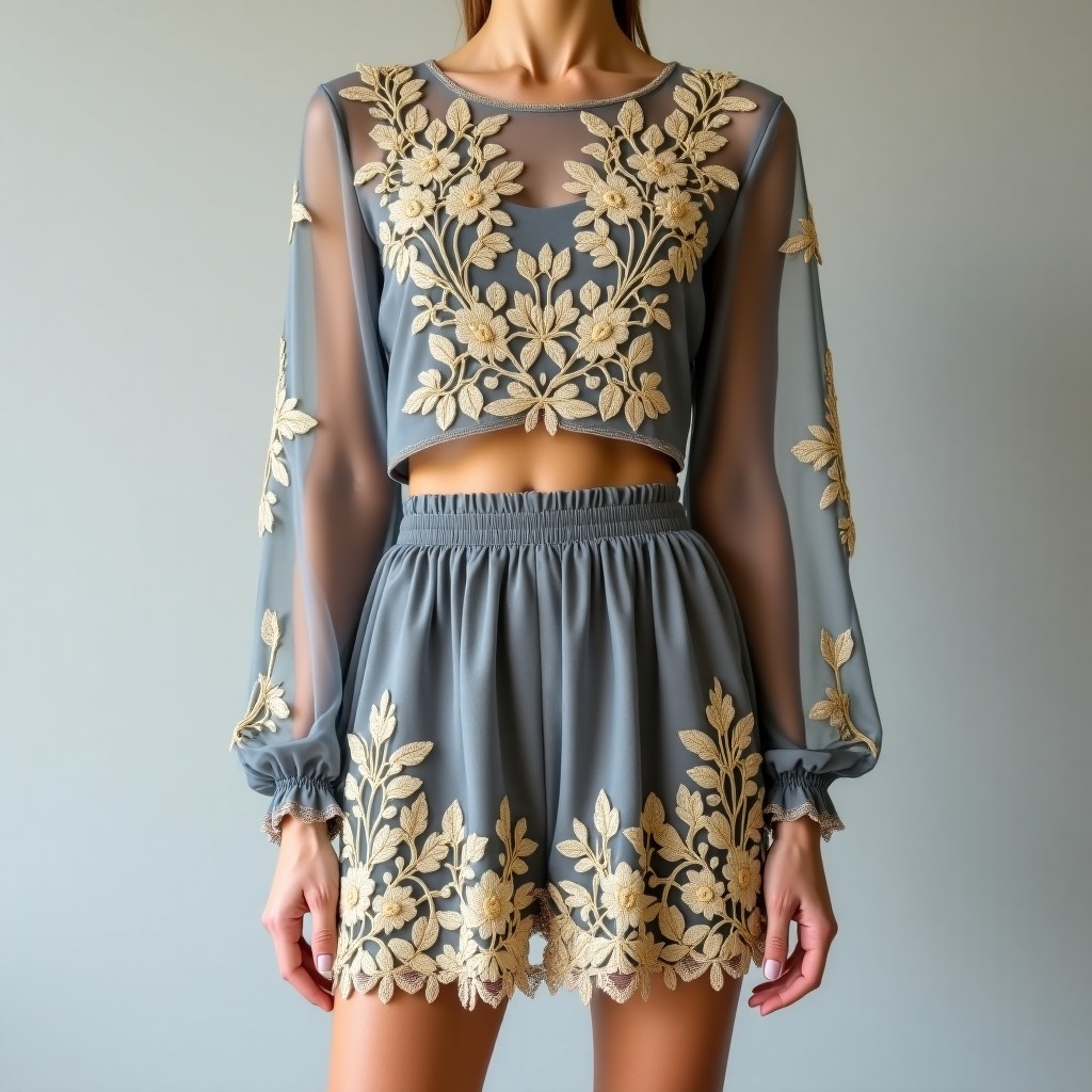 Grand Regal Garden Embroidered Women's Premium Co-Ord
