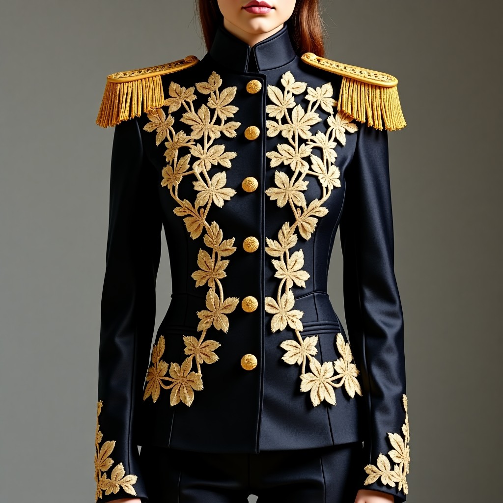Emerald Blossom Royale Military Blazer