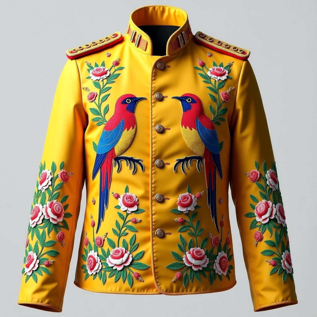 Emerald Floral Empress Women's Military Jacket