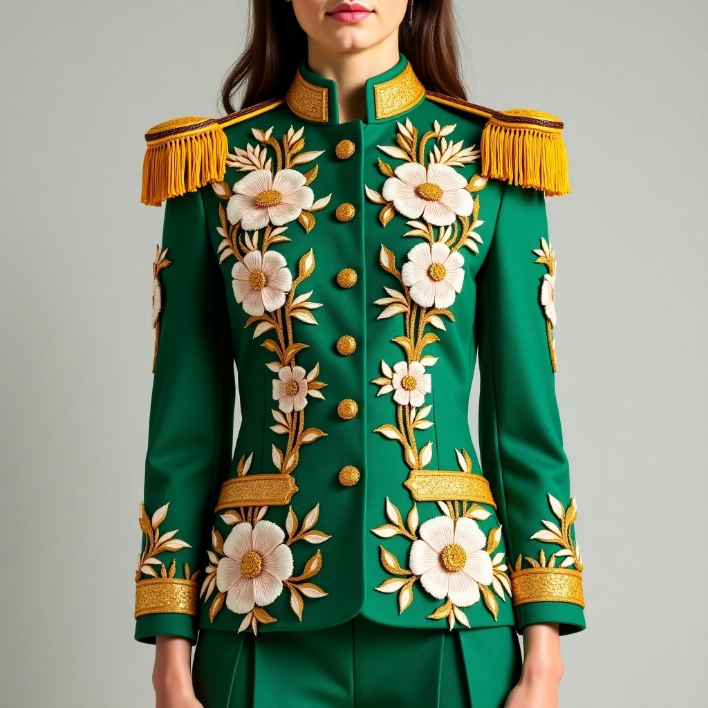 Imperial Garden Blossom Women's Military Blazer