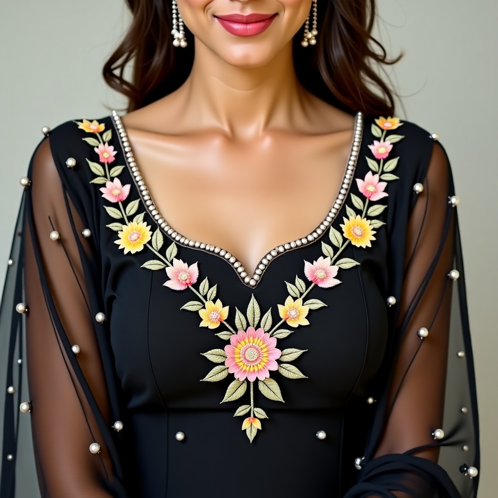 AI Luxury Blossom Sleeve Blouse