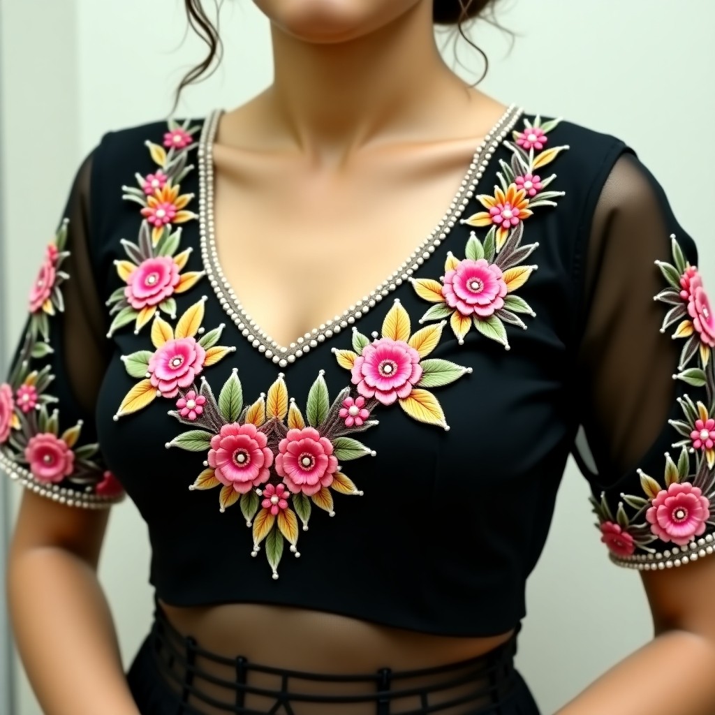AI Botanical Grace Women's Designer Blouse