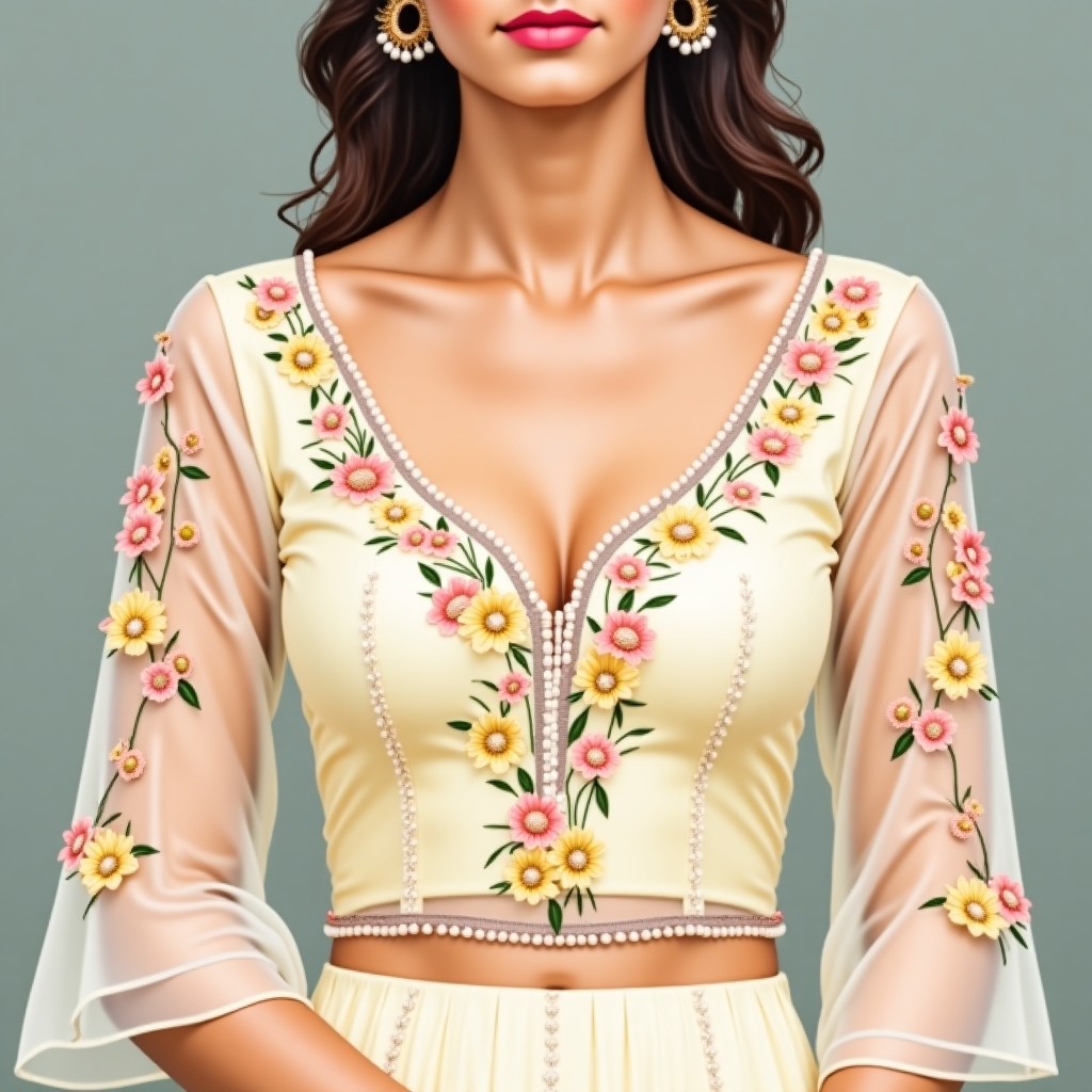 AI Royal Blossom Couture Women's Blouse