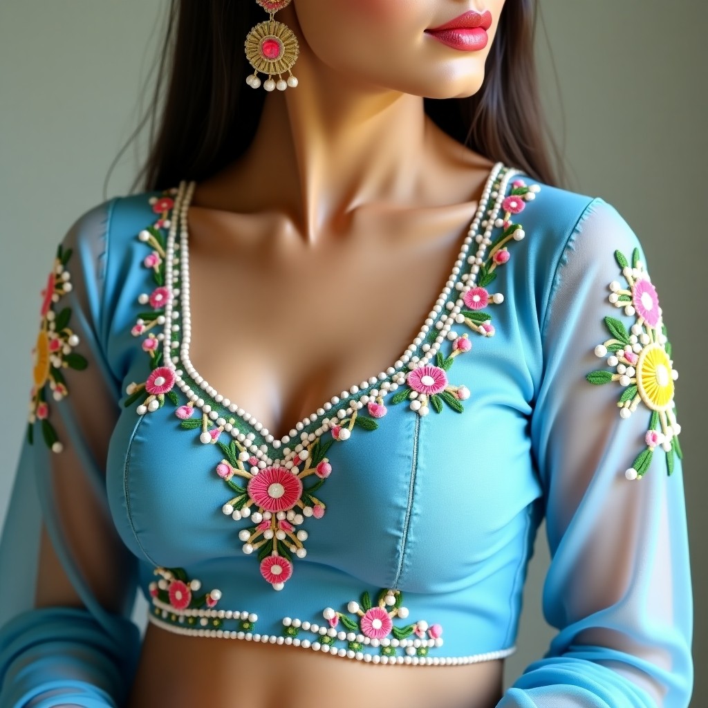AI Golden Blossom Signature Blouse