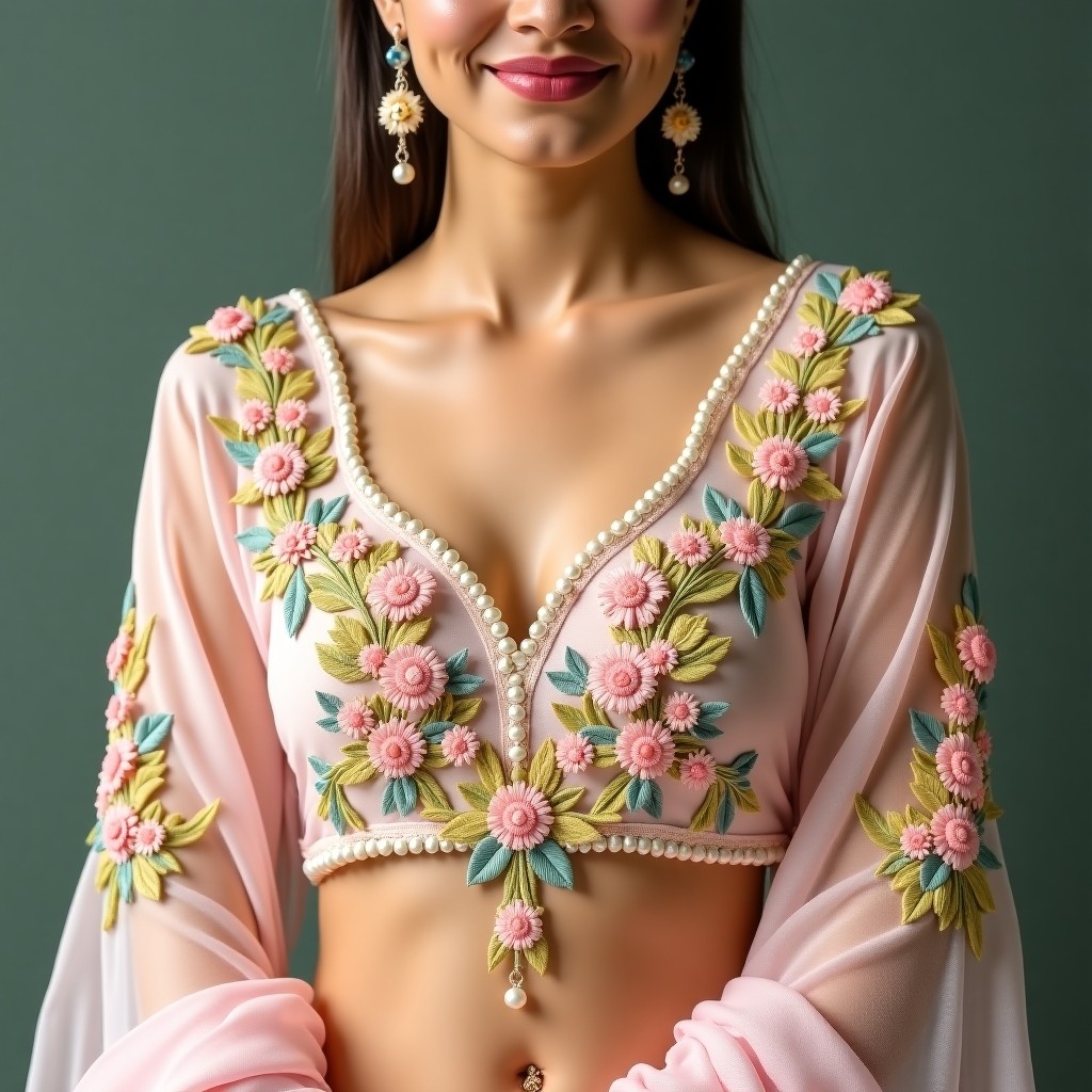 AI Modern Garden Couture Women's Blouse