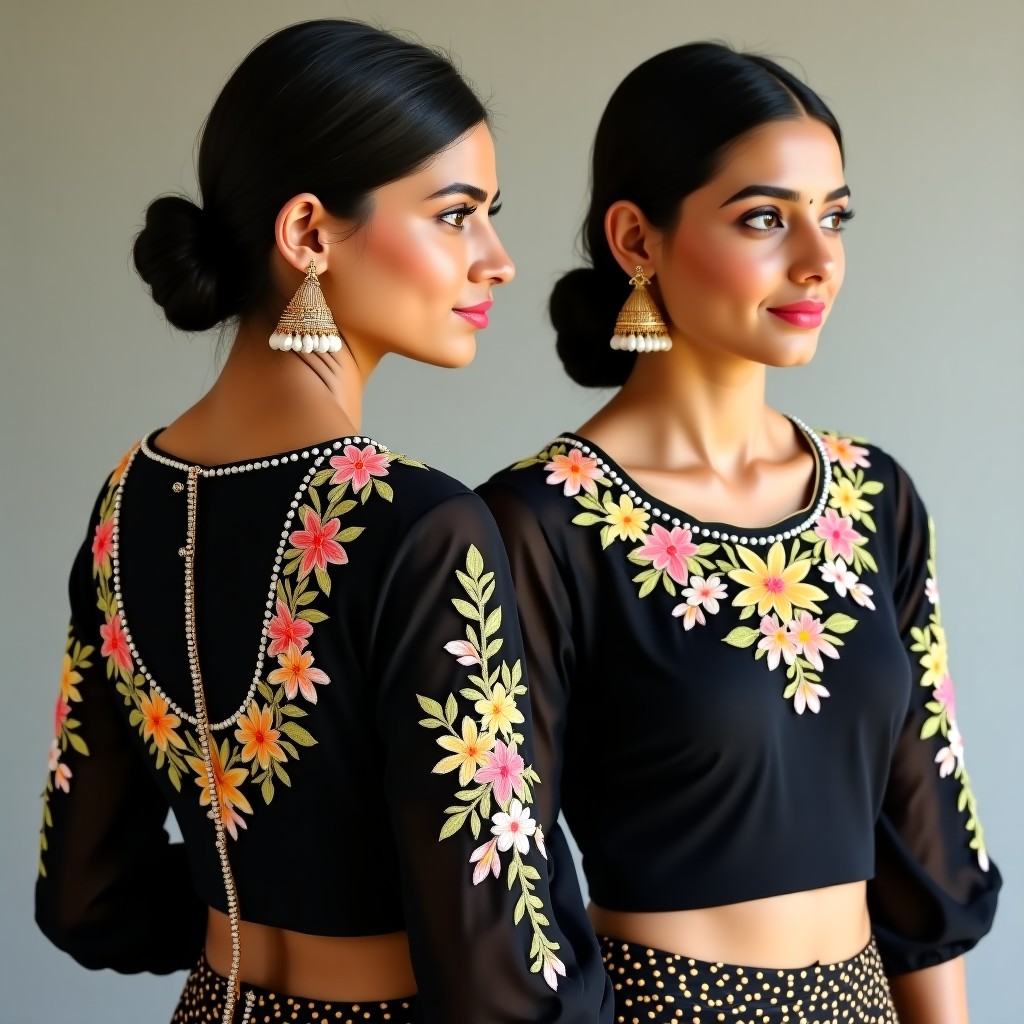 AI Golden Petal Couture Women's Blouse