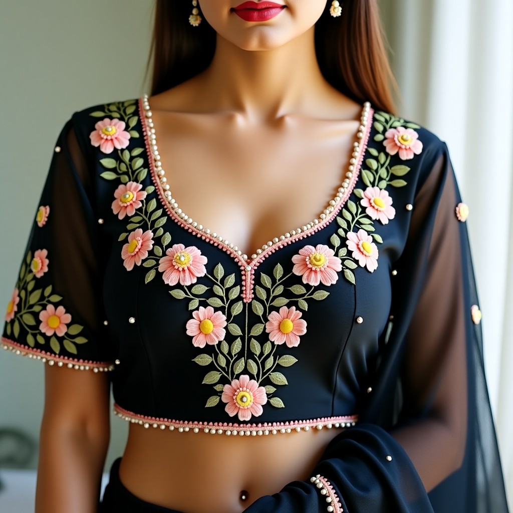 AI Royal Botanical Couture Blouse