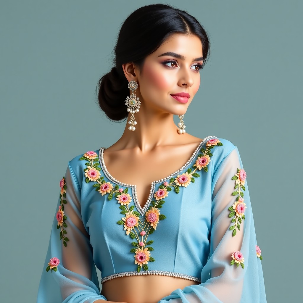 AI Golden Rose Signature Women's Blouse