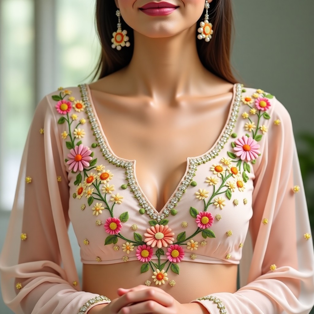 AI Golden Blossom Majesty Women's Blouse