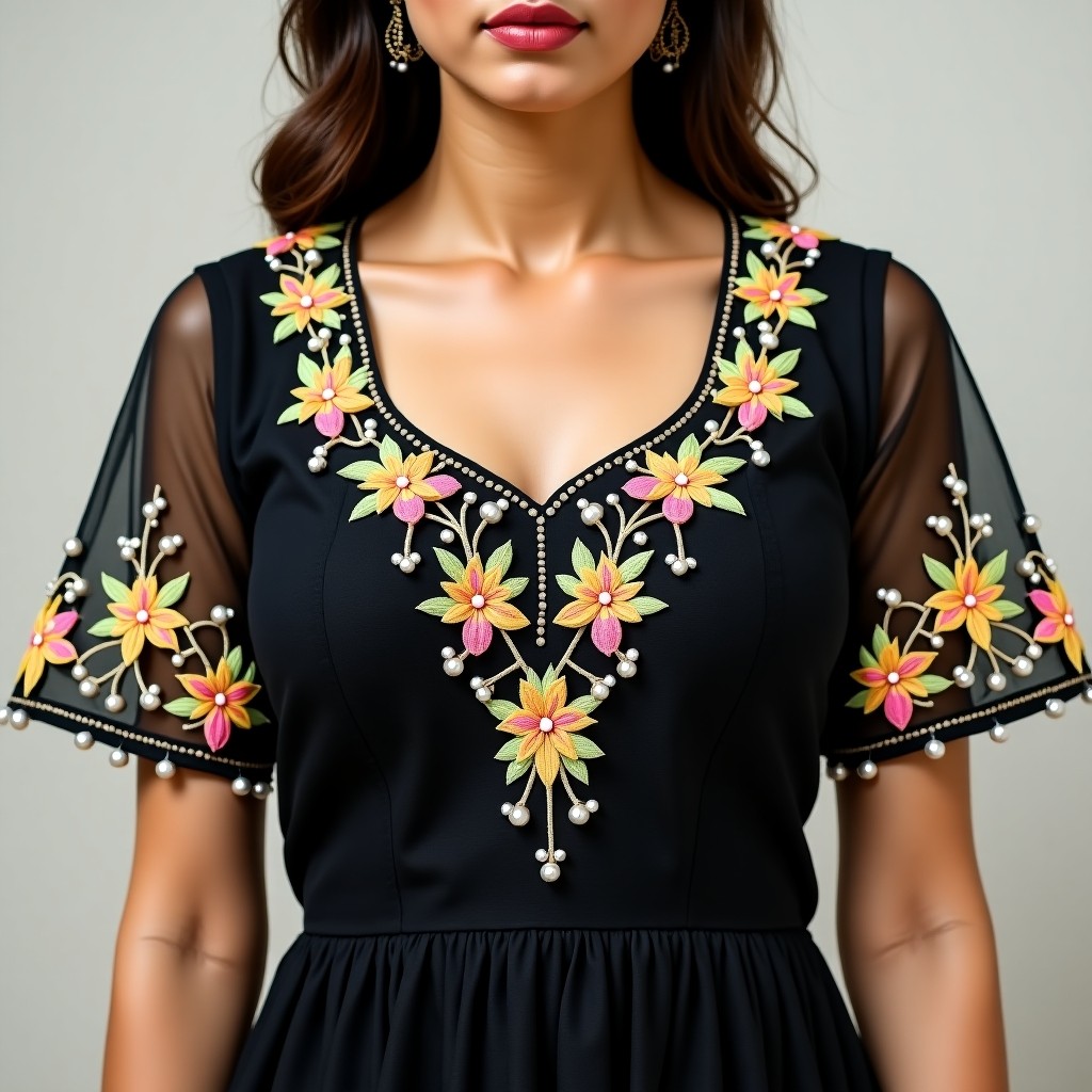 AI Golden Blossom Couture Women's Blouse