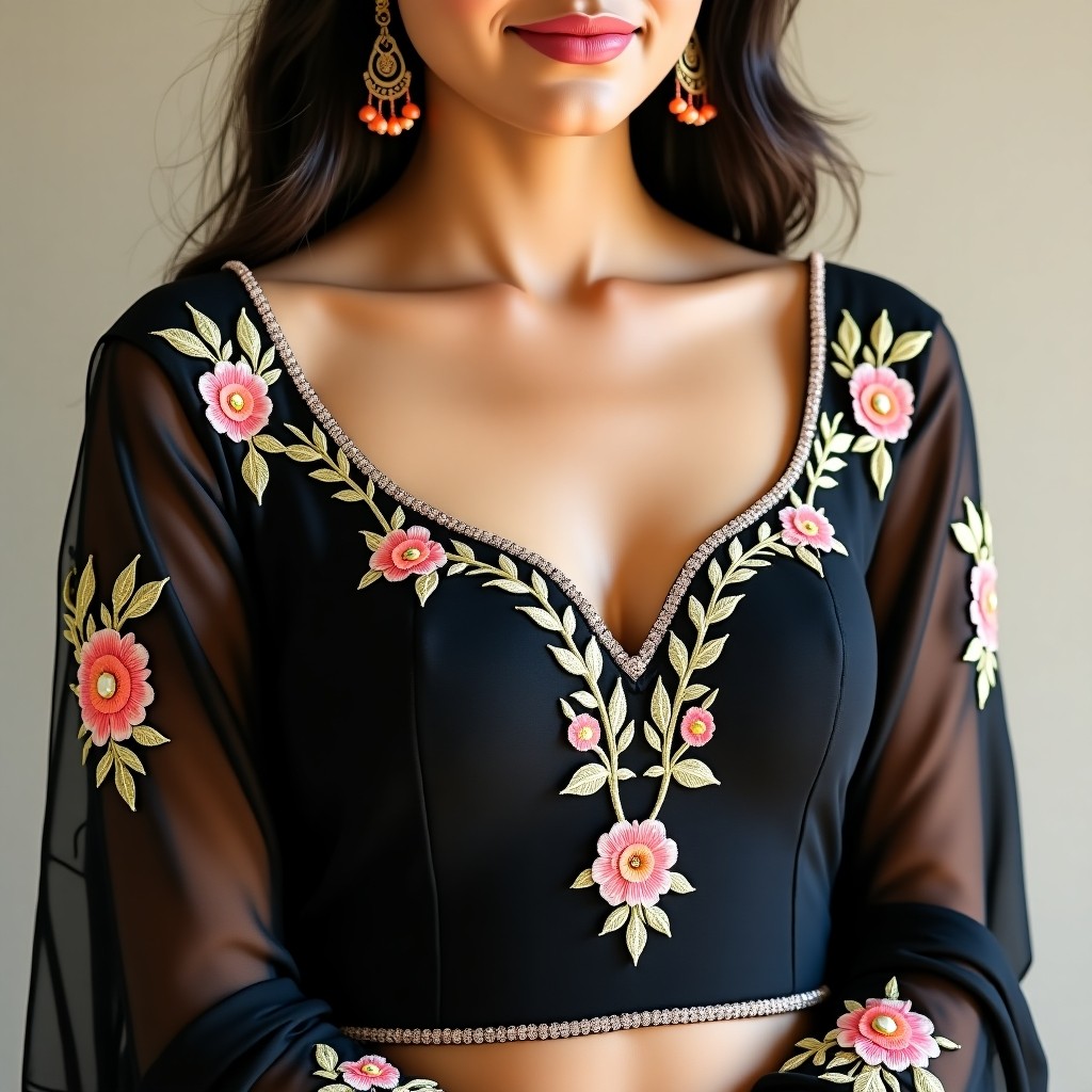 AI Modern Botanical Royale Blouse
