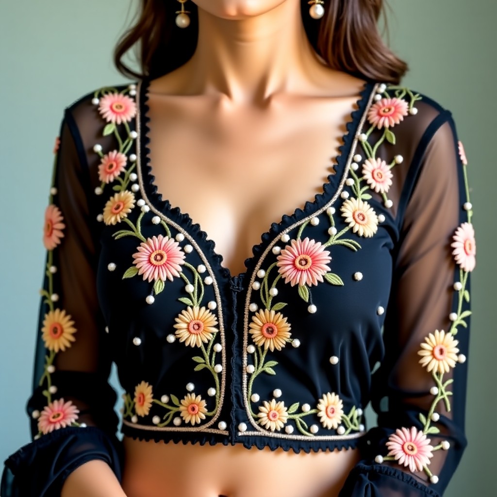 AI Luxury Floral Signature Women's Blouse