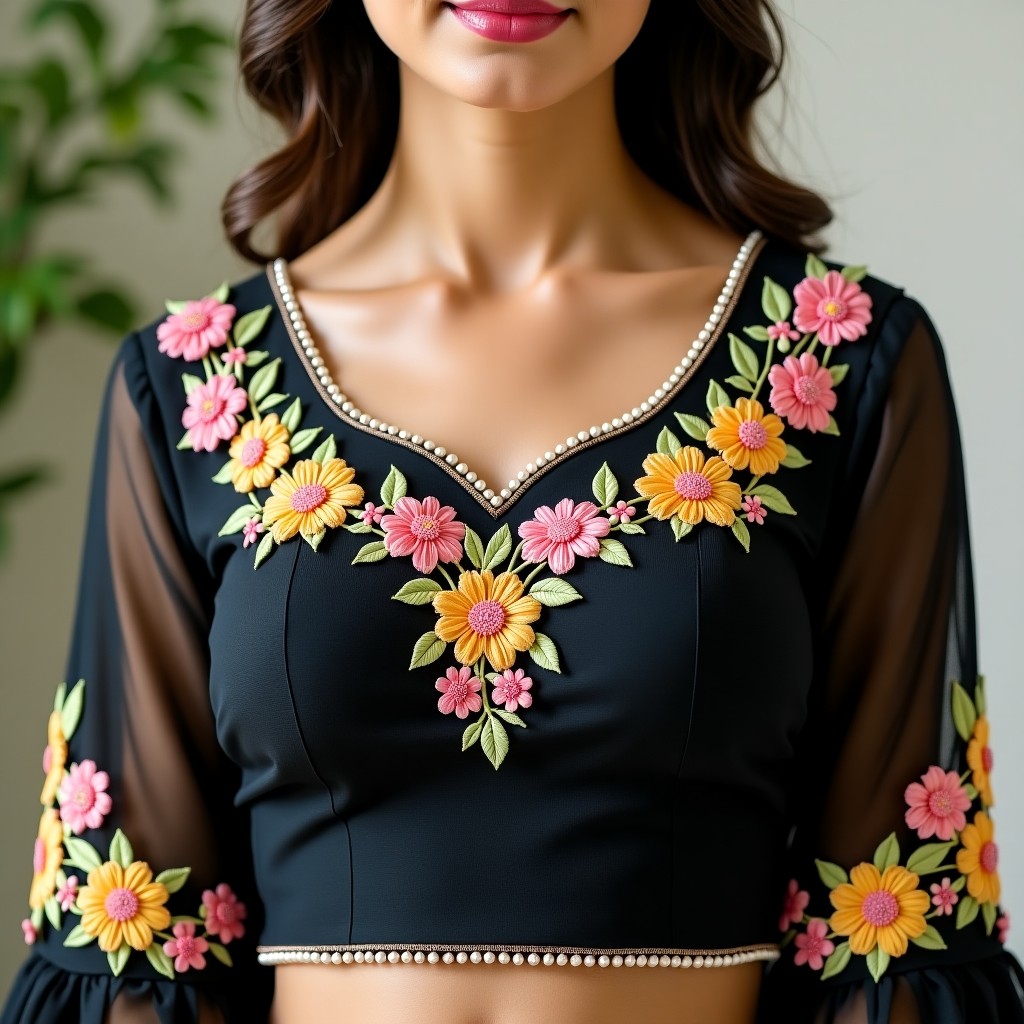 AI Emerald Petal Royale Women's Blouse