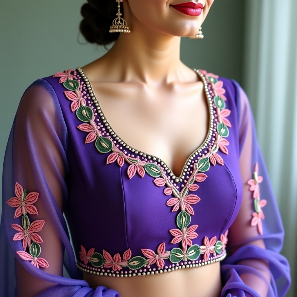 AI Floral Crown Couture Women's Blouse