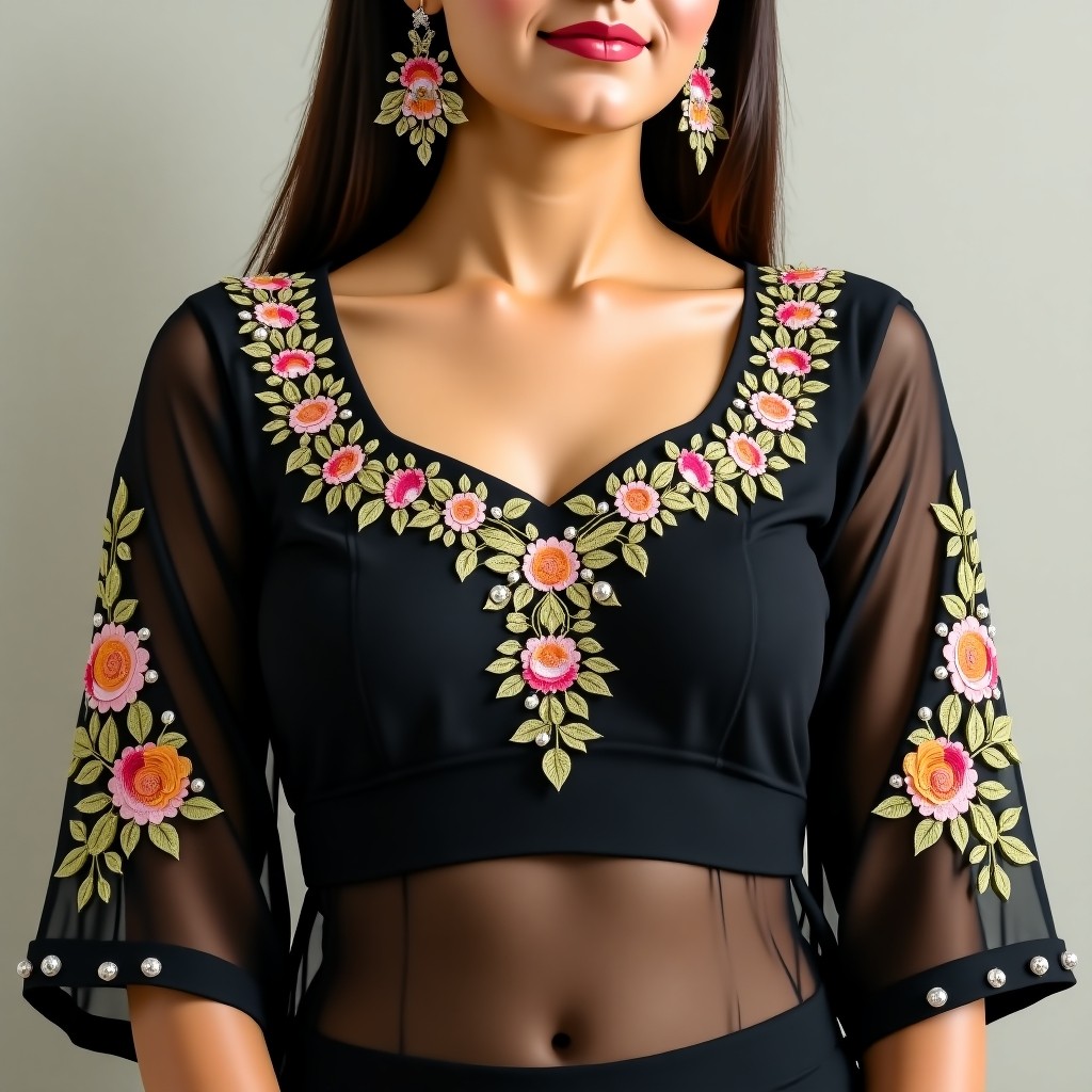 AI Golden Blossom Royale Women's Blouse