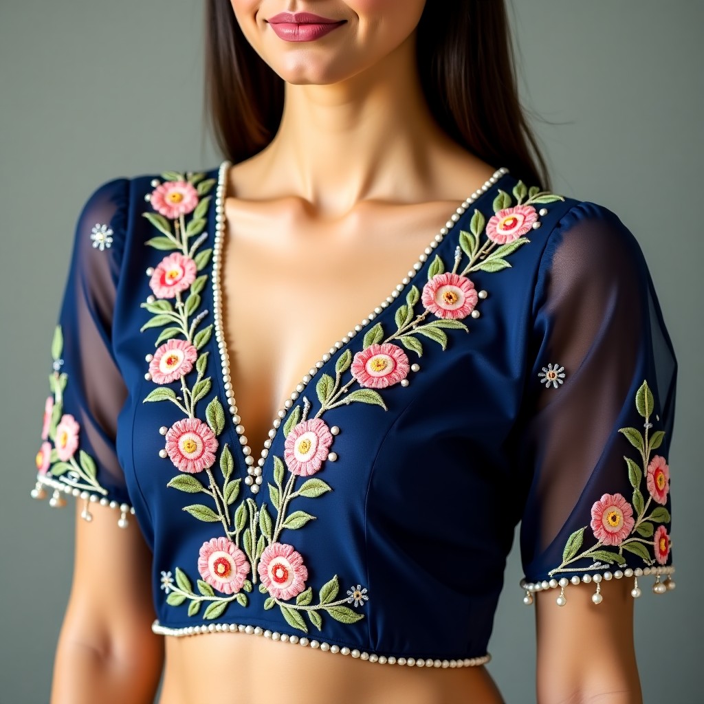 AI Floral Diamond Signature Women's Blouse