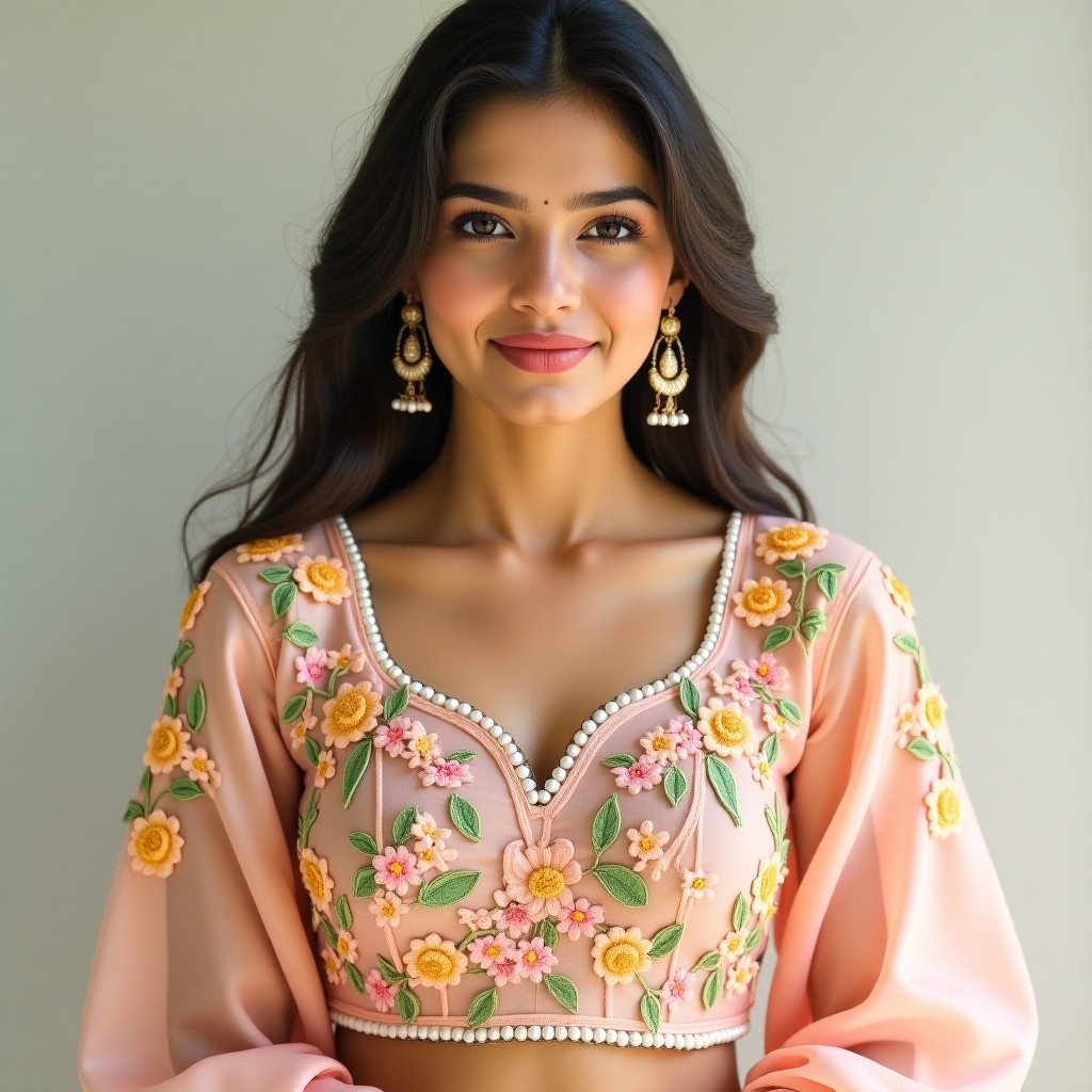AI Imperial Floral Signature Blouse