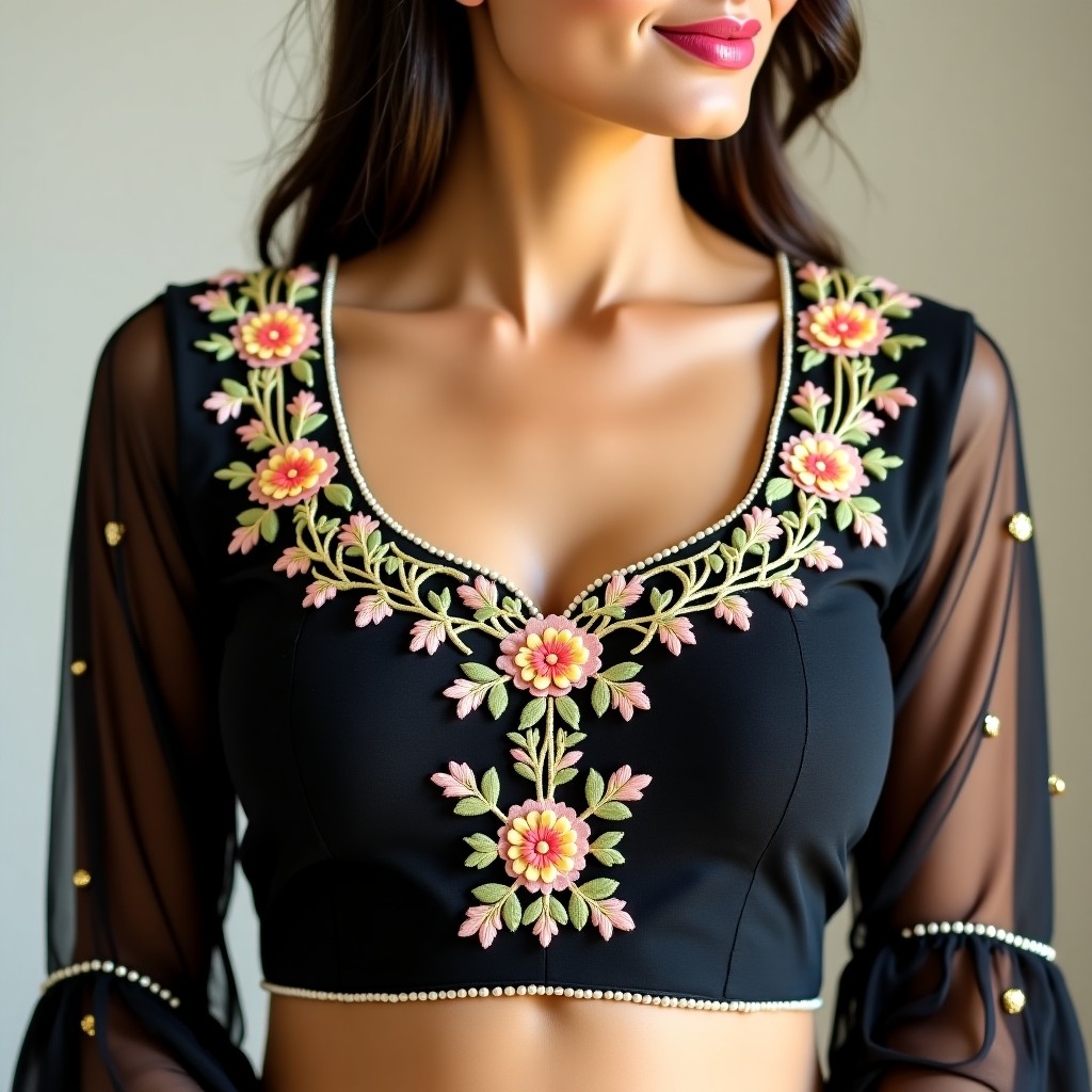 AI Emerald Rose Signature Blouse
