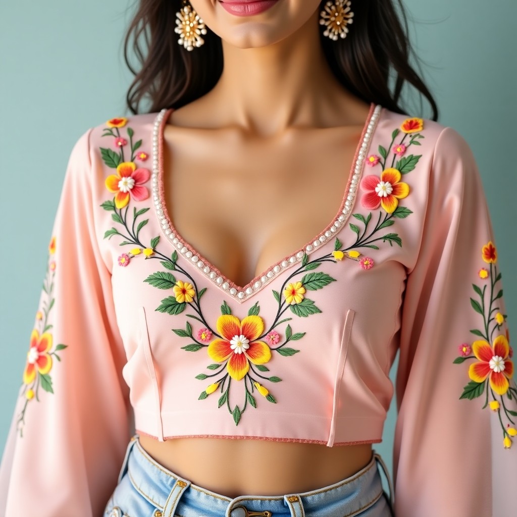 AI Imperial Floral Luxe Blouse