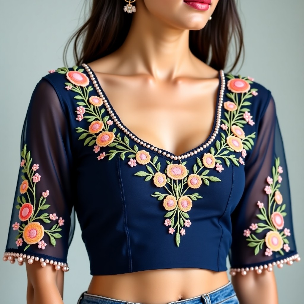 AI Royal Rose Diamond Women's Blouse