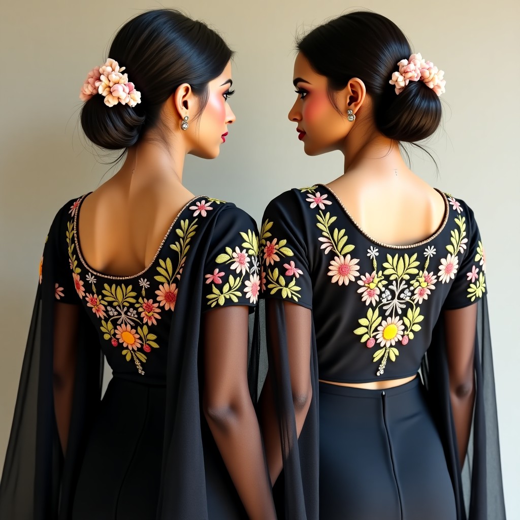 Elegant Floral Heritage Neckline