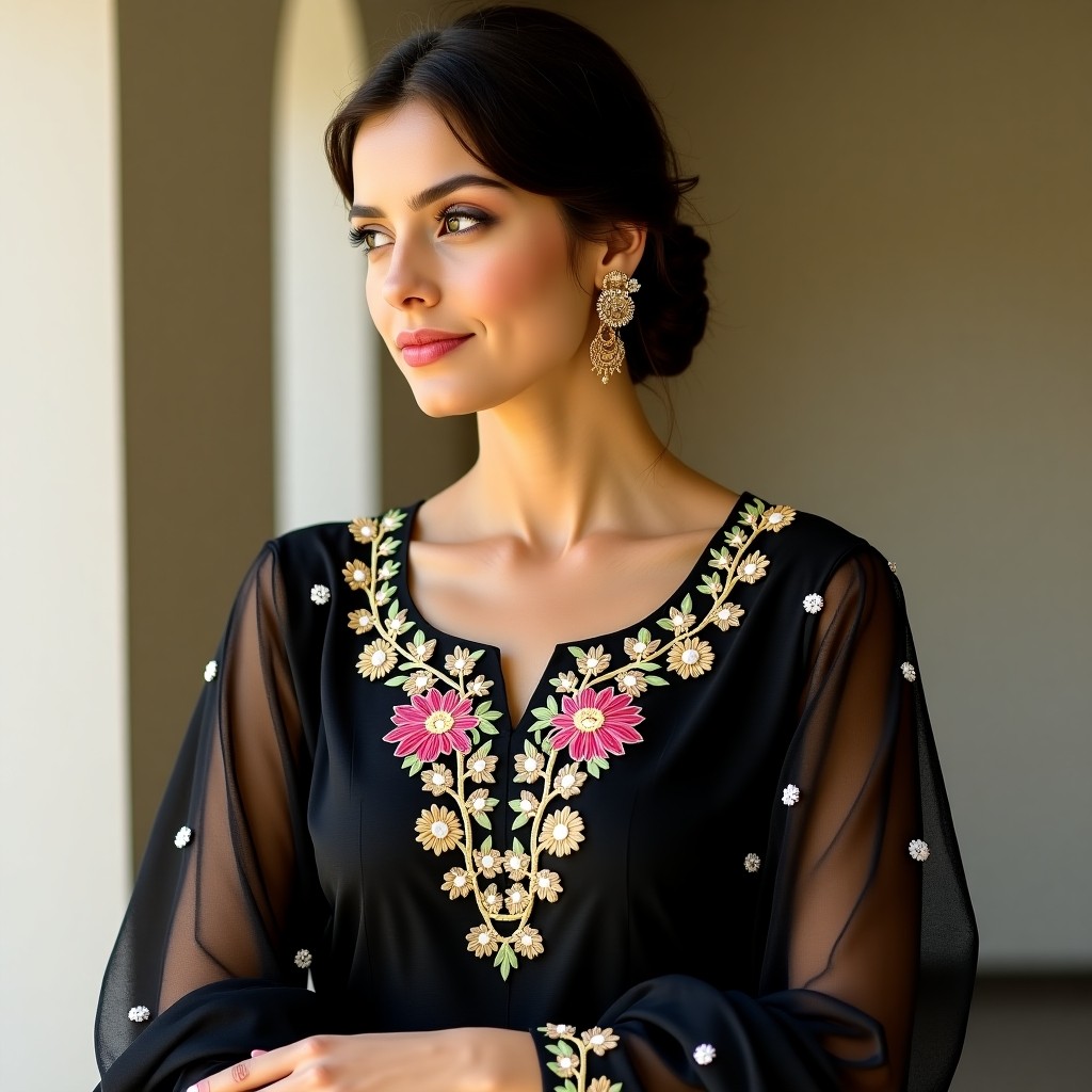 Luxury Royal Rose Frame Neckline