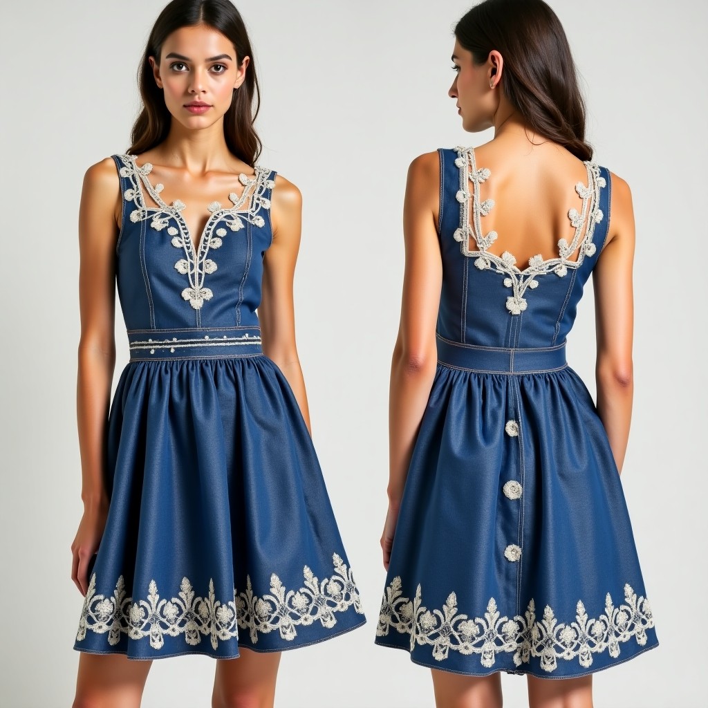 Blue Blossom Garden Skater Dress