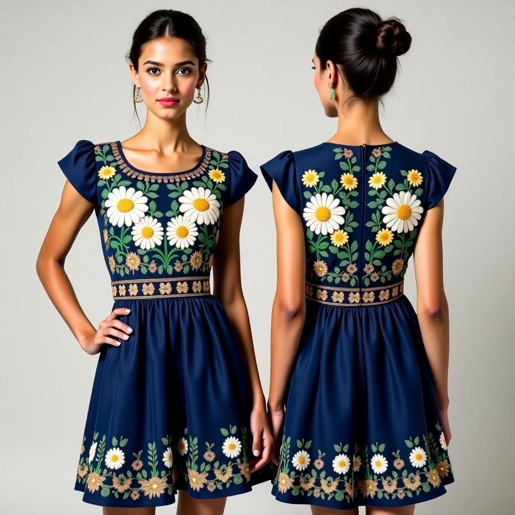 Classic Floral Elegance Skater Dress
