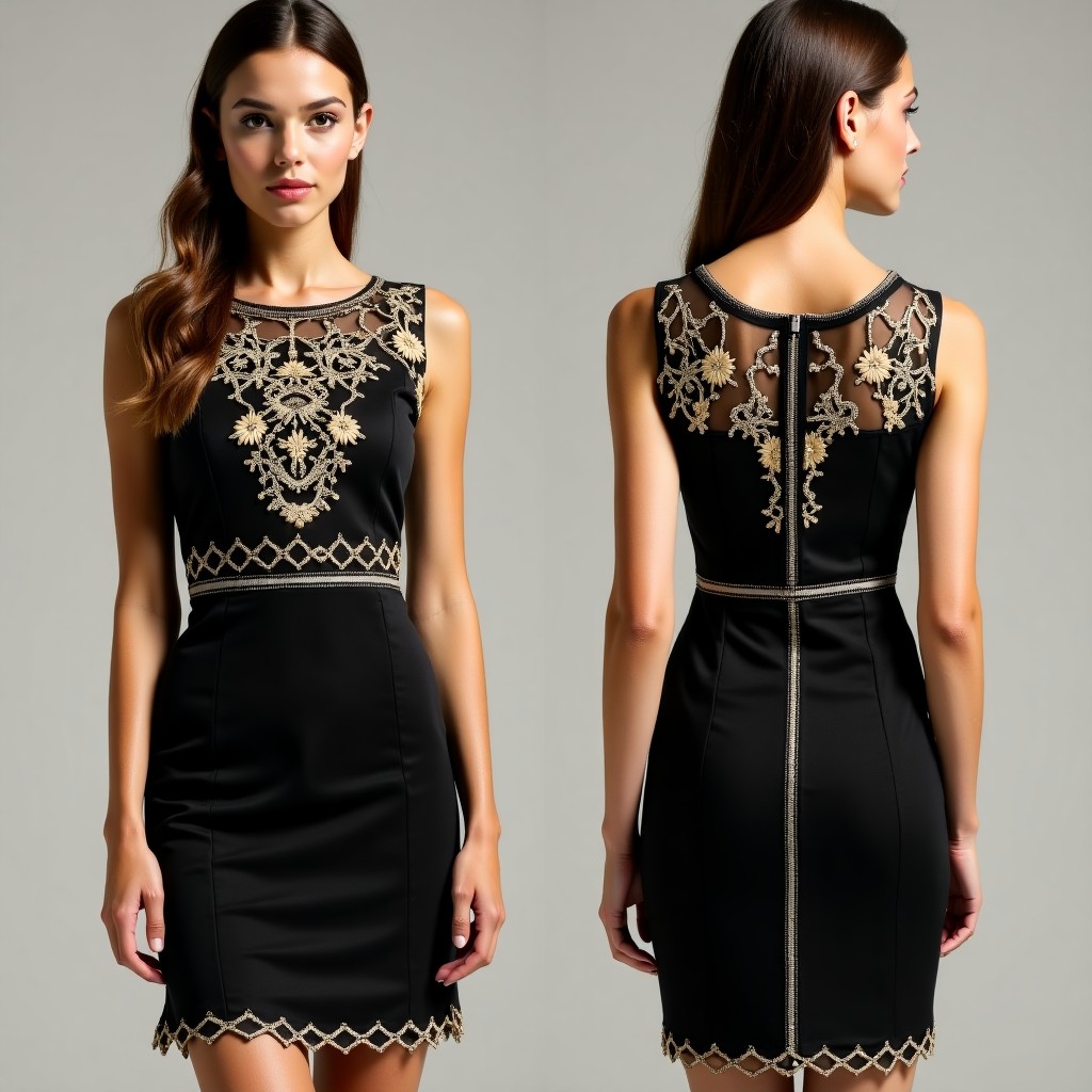 Elegant Blossom Swing Skater Dress