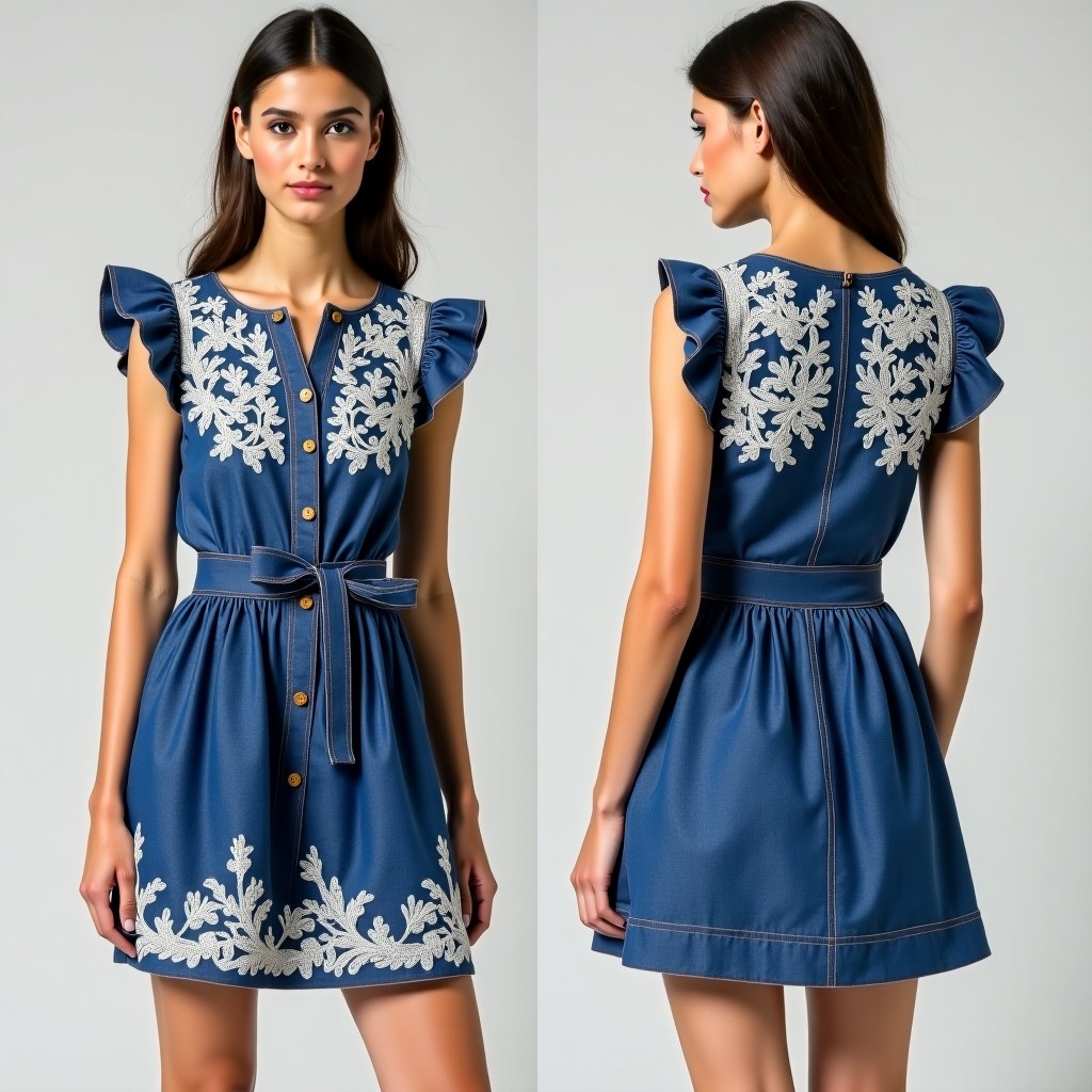 Midnight Blossom Elegance Skater Dress