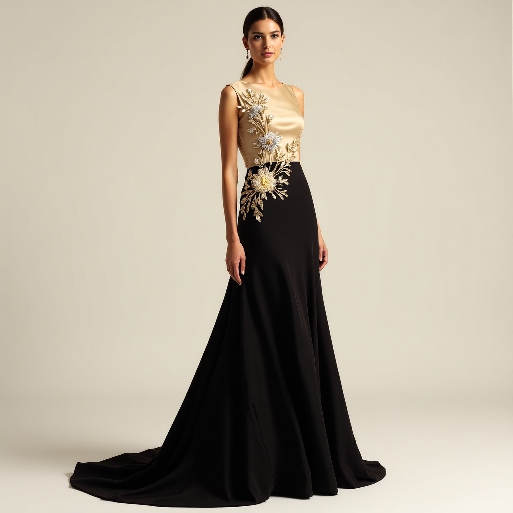Sapphire Blossom Couture Ball Gown