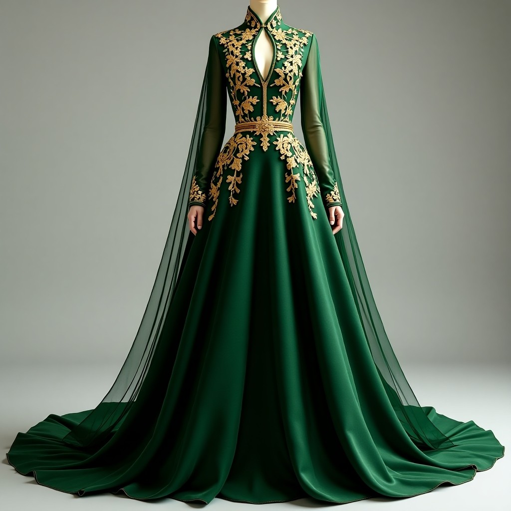 Enchanted Sapphire Blossom Gown