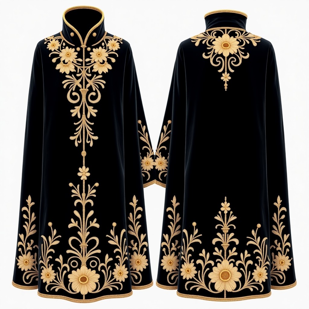 Imperial Purple Vine Open Front Abaya