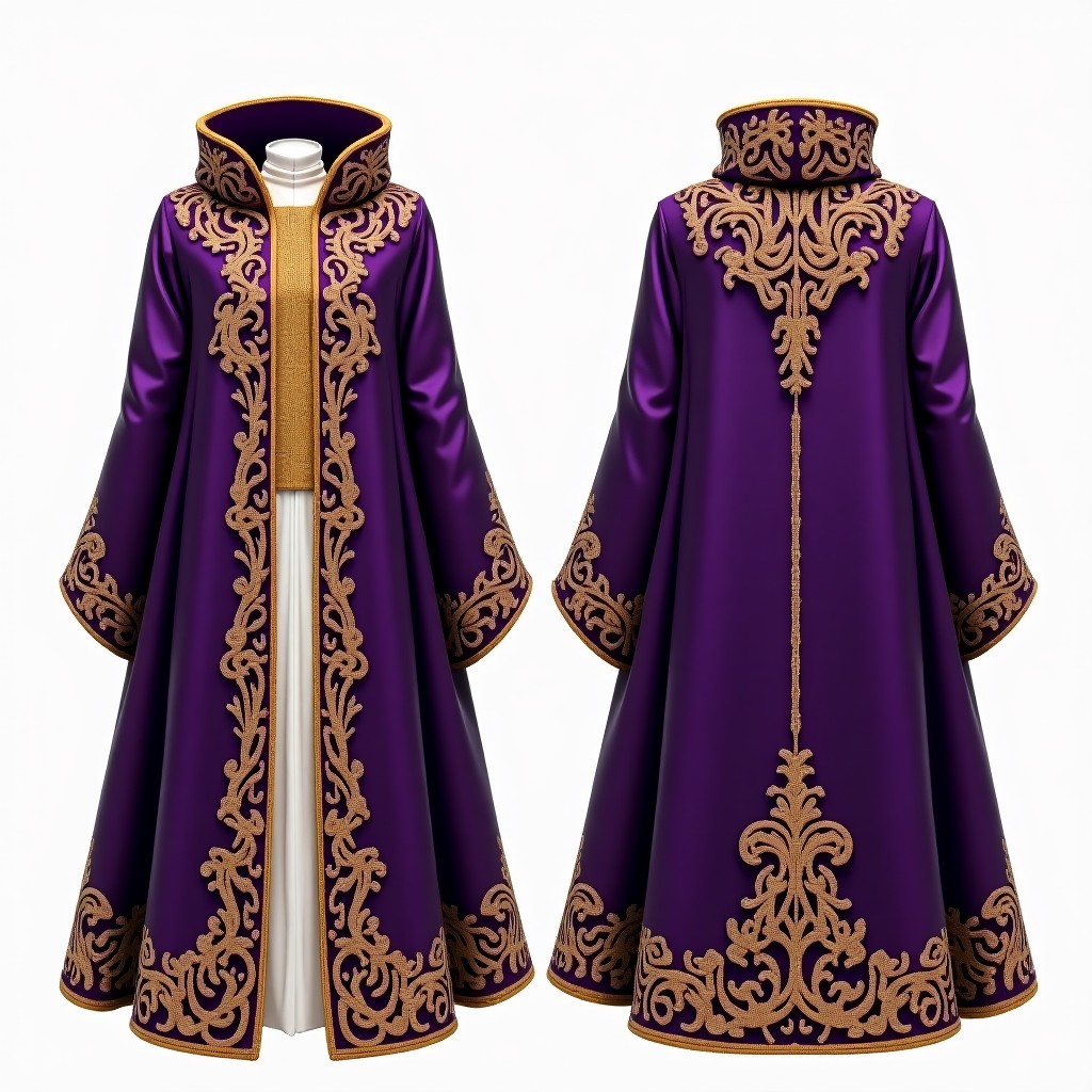 Elegant Floral Heritage Open Front Abaya