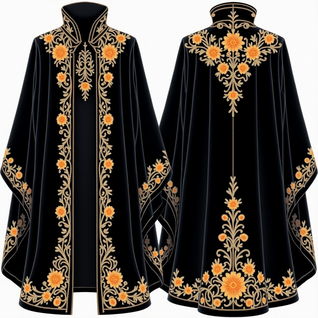 Purple Regal Scrollwork Abaya