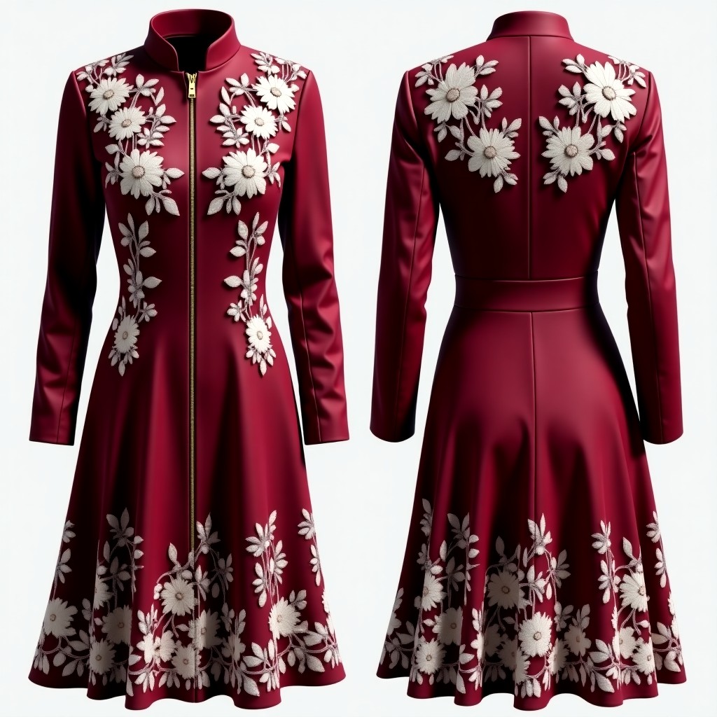 Royal Maroon Luxury Embroidered Gown