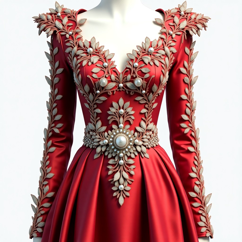 Royal Floral Embellished Evening Maxi Dress