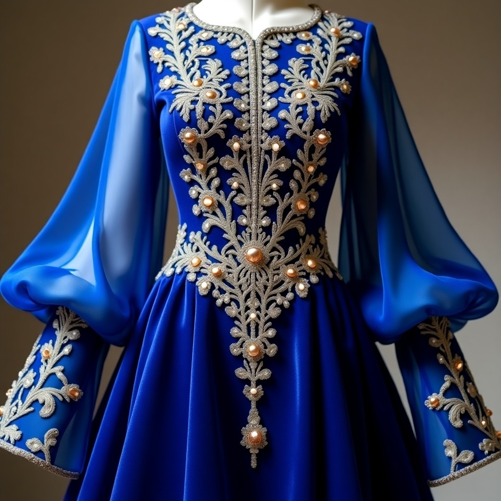 Sapphire Floral Couture Maxi Dress
