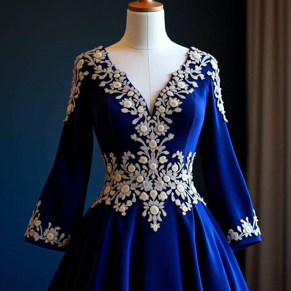 Royal Pearl Vine Maxi Dress