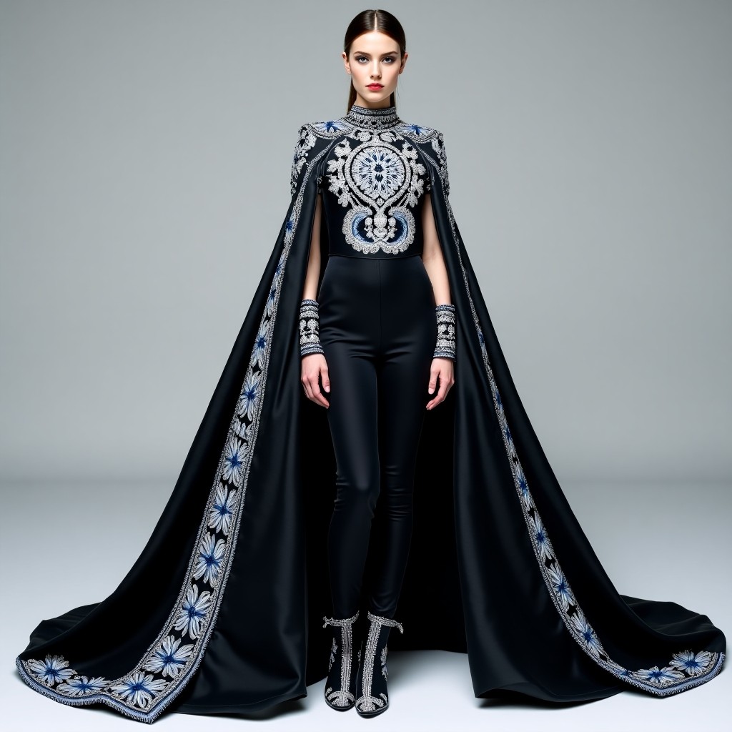Royal Black Gold Matador Couture Suit