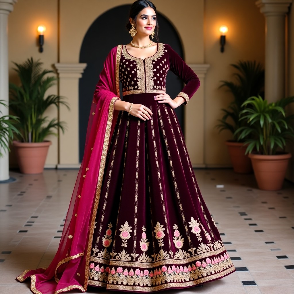 Golden Blossom Bridal Lehenga
