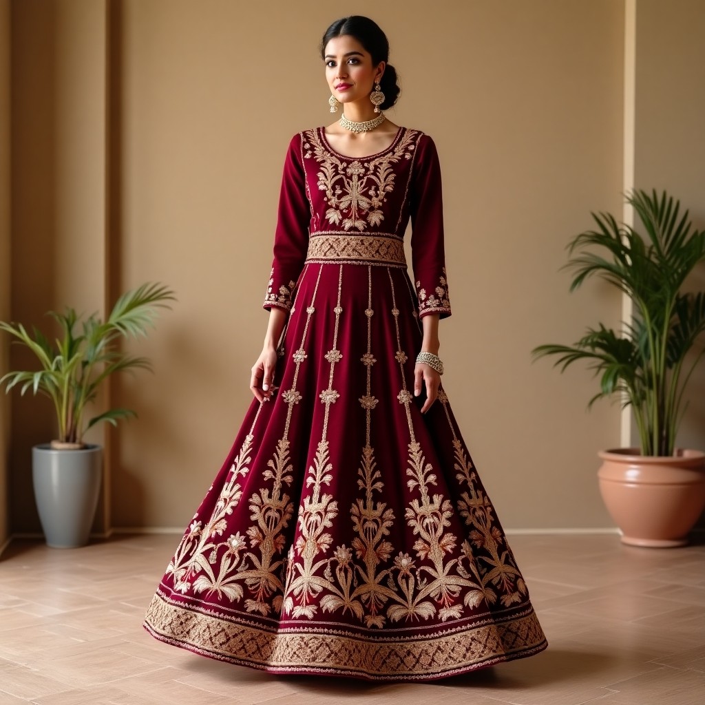 Golden Floral Royal Couture Lehenga