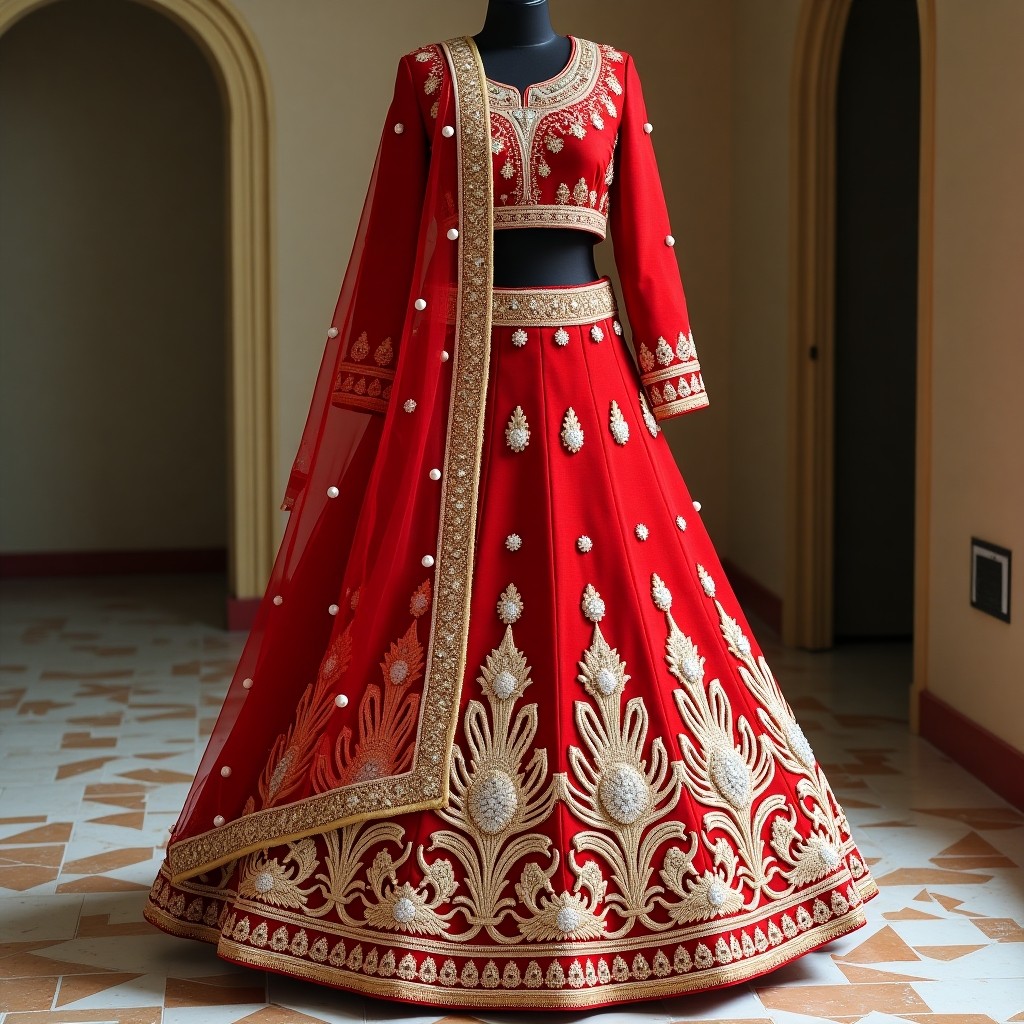 Grand Royal Floral Embroidered Lehenga