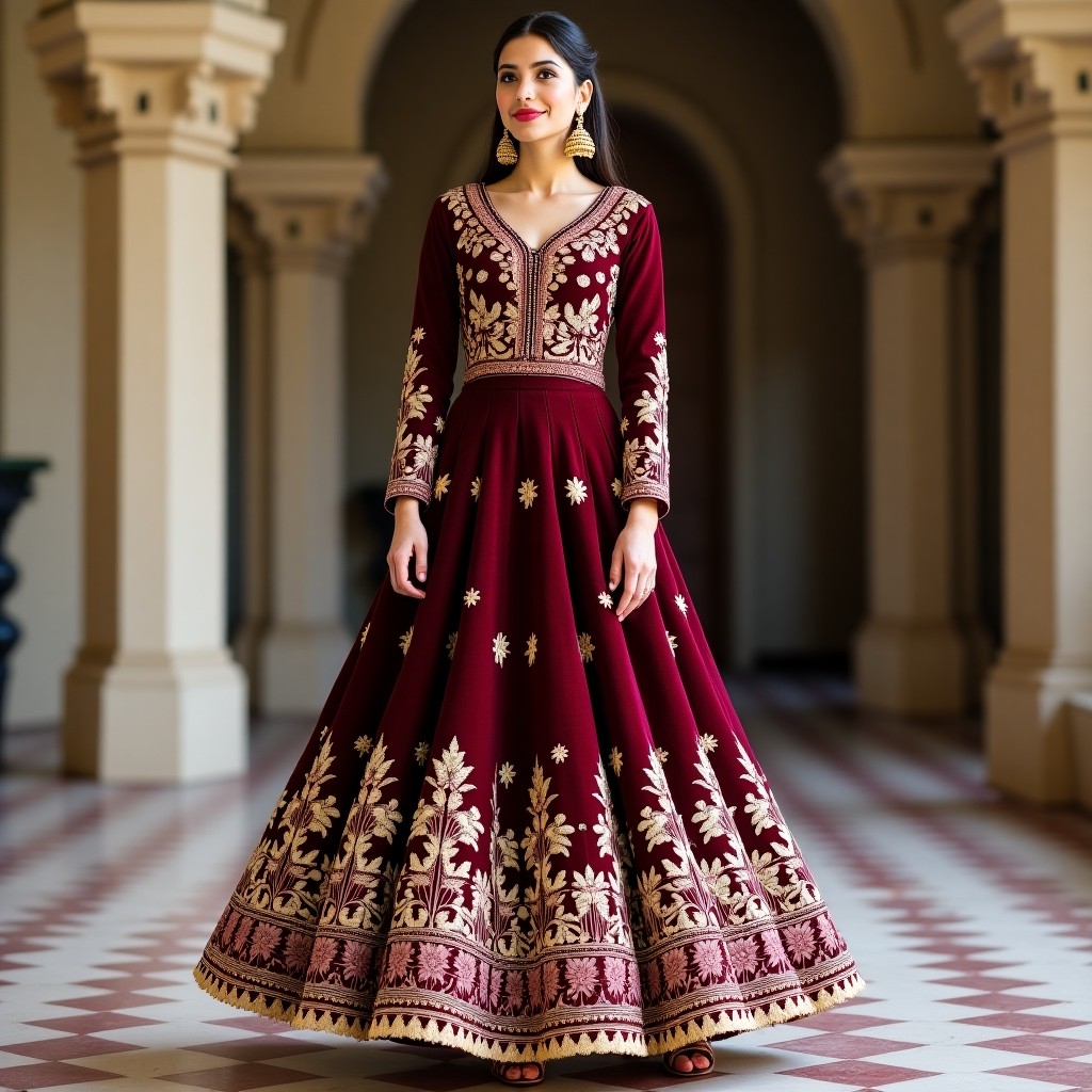 Imperial Royal Floral Embroidered Lehenga