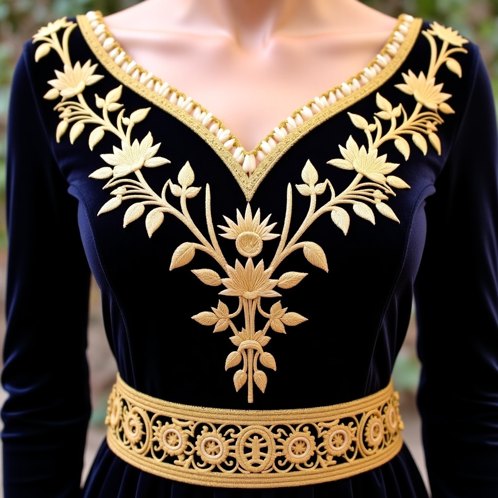 Royal Bloom Embroidered Court Dress