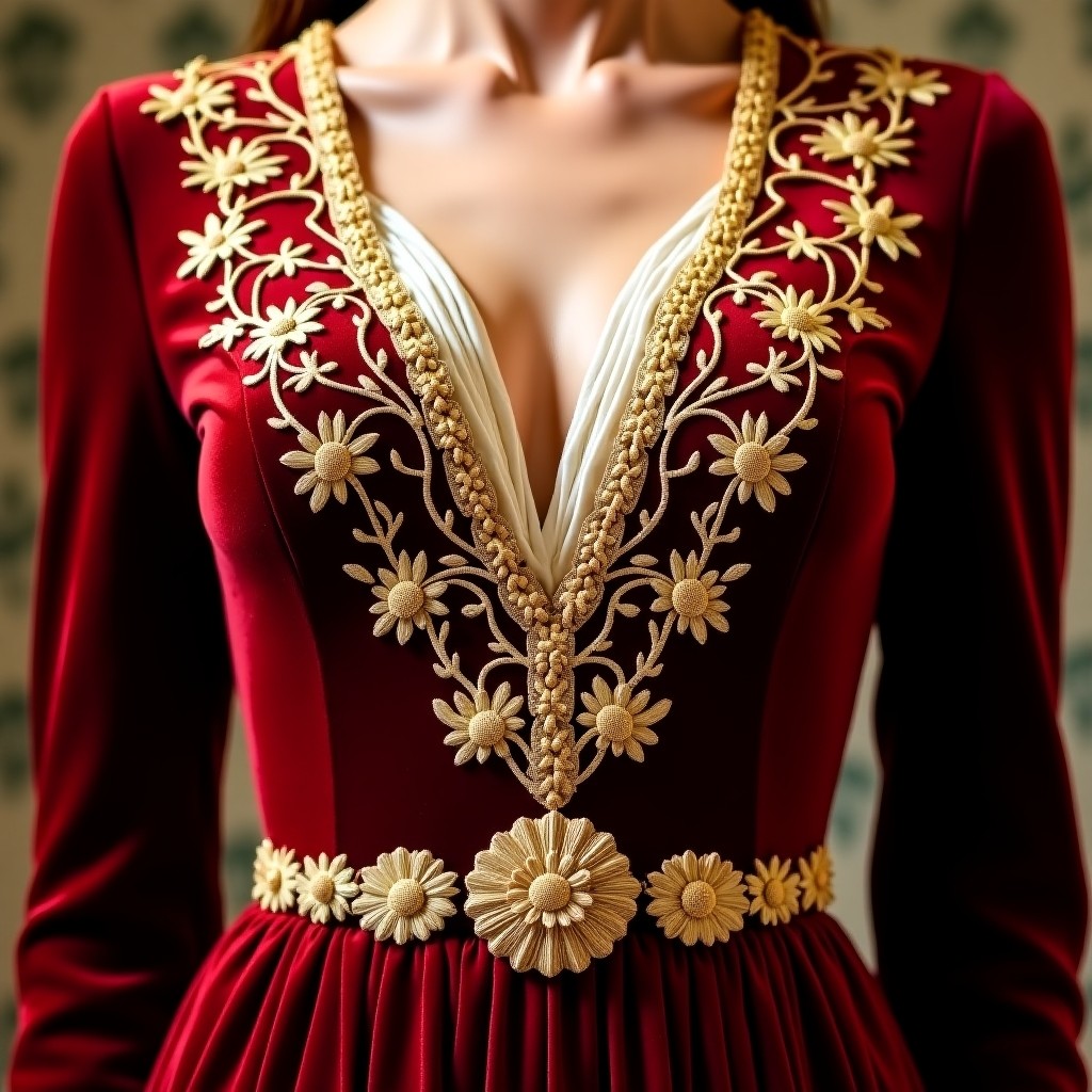 Imperial Floral Embroidered Gown