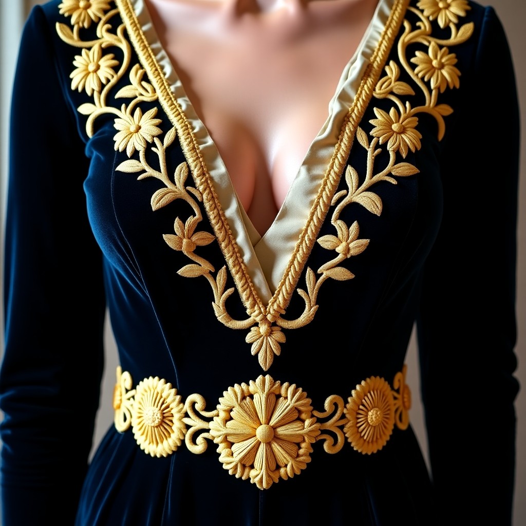 Royal Vine Gold Embroidered Dress